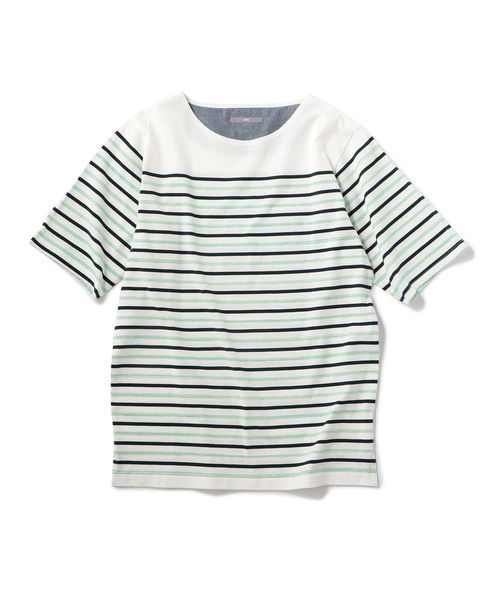 SHIPS（シップス）の「SU: アーバン ボーダー ショートスリーブ TEE（Tシャツ/カットソー・メンズ・ネイビー/ブラック/ベージュ/グリーン・LARGE/SMALL/MEDIUM）」の3枚目の写真