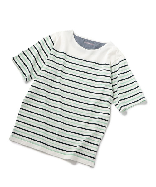 SHIPS（シップス）の「SU: アーバン ボーダー ショートスリーブ TEE（Tシャツ/カットソー・メンズ・ネイビー/ブラック/ベージュ/グリーン・LARGE/SMALL/MEDIUM）」の12枚目の写真