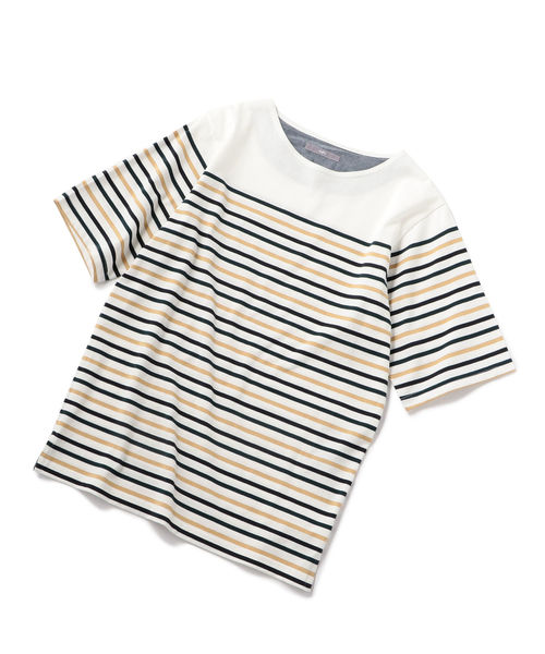 SHIPS（シップス）の「SU: アーバン ボーダー ショートスリーブ TEE（Tシャツ/カットソー・メンズ・ネイビー/ブラック/ベージュ/グリーン・LARGE/SMALL/MEDIUM）」の10枚目の写真