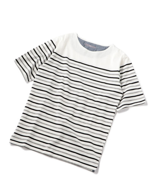 SHIPS（シップス）の「SU: アーバン ボーダー ショートスリーブ TEE（Tシャツ/カットソー・メンズ・ネイビー/ブラック/ベージュ/グリーン・LARGE/SMALL/MEDIUM）」の6枚目の写真