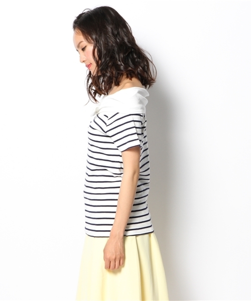 Heather（ヘザー）の「セーラーフロントリボンTシャツ半袖　548708（Tシャツ/カットソー・レディース・アイボリー/ホワイト×ネイビー/ネイビー・FREE）」の9枚目の写真