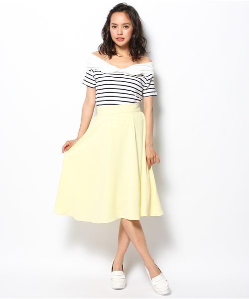 Heather（ヘザー）の「セーラーフロントリボンTシャツ半袖　548708（Tシャツ/カットソー・レディース・アイボリー/ホワイト×ネイビー/ネイビー・FREE）」の4枚目の写真