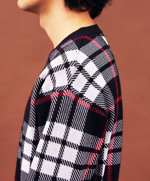 KANGOL(カンゴール)の「【別注】KANGOL×8(eight) コラボチェックニットセーター(ニット/セーター・メンズ・ブラック/ベージュ/ネイビー・MEDIUM/LARGE/X-LARGE)」の9枚目の写真