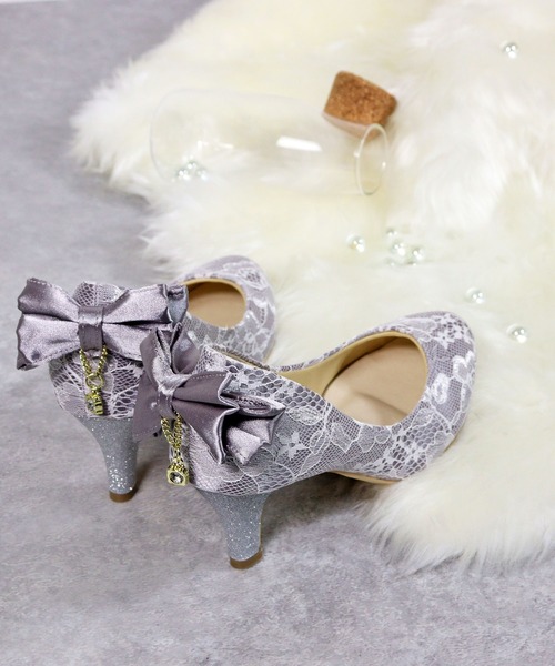 LibertyDoll(リバティードール)の「Liberty Doll / ポインテッドトゥ オケージョンパンプス 6.5cmヒール バックリボン レース フォーマル 結婚式 パーティー セレモニー 美脚パンプス(1203-SA)(パンプス・レディース・グレー/ブラック/ベージュ・S/M/L/XL/LL/SS)」の6枚目の写真