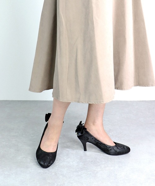 LibertyDoll(リバティードール)の「Liberty Doll / ポインテッドトゥ オケージョンパンプス 6.5cmヒール バックリボン レース フォーマル 結婚式 パーティー セレモニー 美脚パンプス(1203-SA)(パンプス・レディース・グレー/ブラック/ベージュ・S/M/L/XL/LL/SS)」の15枚目の写真
