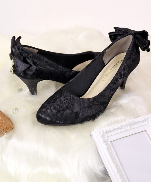 LibertyDoll(リバティードール)の「Liberty Doll / ポインテッドトゥ オケージョンパンプス 6.5cmヒール バックリボン レース フォーマル 結婚式 パーティー セレモニー 美脚パンプス(1203-SA)(パンプス・レディース・グレー/ブラック/ベージュ・S/M/L/XL/LL/SS)」の16枚目の写真