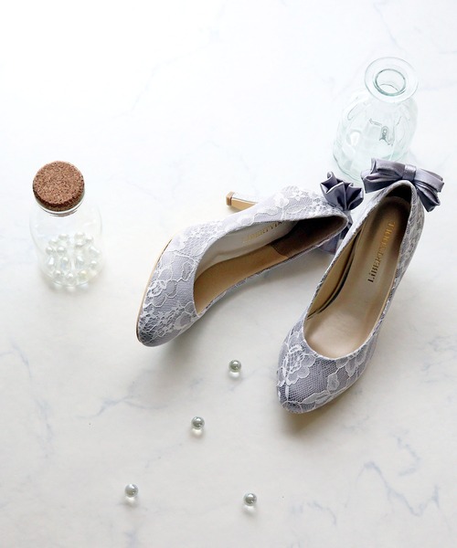 LibertyDoll(リバティードール)の「Liberty Doll / ポインテッドトゥ オケージョンパンプス 6.5cmヒール バックリボン レース フォーマル 結婚式 パーティー セレモニー 美脚パンプス(1203-SA)(パンプス・レディース・グレー/ブラック/ベージュ・S/M/L/XL/LL/SS)」の14枚目の写真