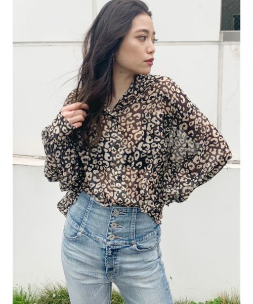 GYDA(ジェイダ)の「シフォンBIG シャツ(シャツ/ブラウス・レディース・オフホワイト/ブラック/その他/その他2・FREE)」の4枚目の写真