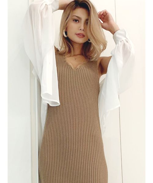 GYDA(ジェイダ)の「シフォンBIG シャツ(シャツ/ブラウス・レディース・オフホワイト/ブラック/その他/その他2・FREE)」の2枚目の写真