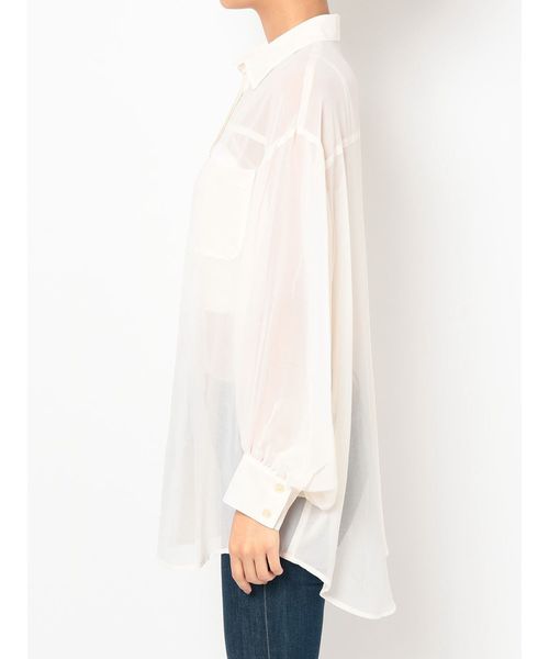 GYDA(ジェイダ)の「シフォンBIG シャツ(シャツ/ブラウス・レディース・オフホワイト/ブラック/その他/その他2・FREE)」の7枚目の写真