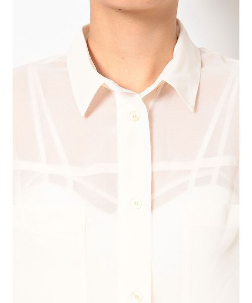 GYDA(ジェイダ)の「シフォンBIG シャツ(シャツ/ブラウス・レディース・オフホワイト/ブラック/その他/その他2・FREE)」の9枚目の写真