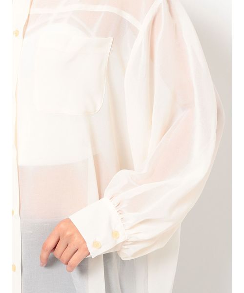 GYDA(ジェイダ)の「シフォンBIG シャツ(シャツ/ブラウス・レディース・オフホワイト/ブラック/その他/その他2・FREE)」の10枚目の写真