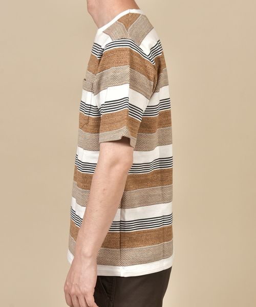 SHIPS（シップス）の「SC: スペック ボーダー ジャガード Tシャツ（Tシャツ/カットソー・メンズ・グレー/カーキ/ブルー/グリーン・S/M/L/XL/XXL）」の11枚目の写真