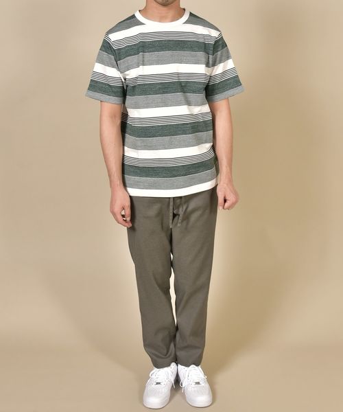 SHIPS（シップス）の「SC: スペック ボーダー ジャガード Tシャツ（Tシャツ/カットソー・メンズ・グレー/カーキ/ブルー/グリーン・S/M/L/XL/XXL）」の19枚目の写真