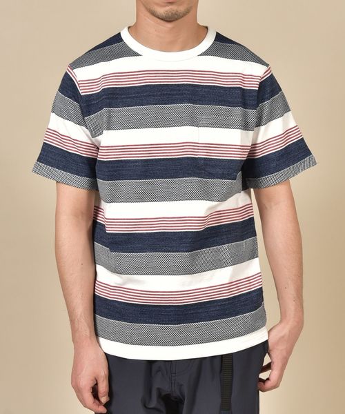 SHIPS（シップス）の「SC: スペック ボーダー ジャガード Tシャツ（Tシャツ/カットソー・メンズ・グレー/カーキ/ブルー/グリーン・S/M/L/XL/XXL）」の20枚目の写真