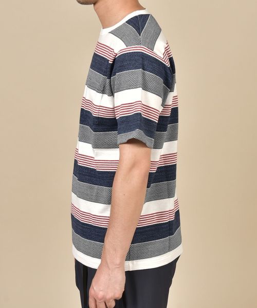 SHIPS（シップス）の「SC: スペック ボーダー ジャガード Tシャツ（Tシャツ/カットソー・メンズ・グレー/カーキ/ブルー/グリーン・S/M/L/XL/XXL）」の21枚目の写真