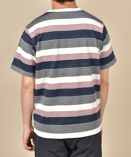 SHIPS（シップス）の「SC: スペック ボーダー ジャガード Tシャツ（Tシャツ/カットソー・メンズ・グレー/カーキ/ブルー/グリーン・S/M/L/XL/XXL）」の22枚目の写真