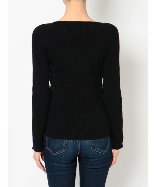 GYDA（ジェイダ）の「リブVネックニット トップス（ニット/セーター・レディース・オフホワイト/ブラック/ベージュ・FREE）」の12枚目の写真