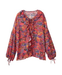 HYSTERIC GLAMOUR | PSYCHEDELIC HYS BEAR柄 フリルブラウス(シャツ/ブラウス)
