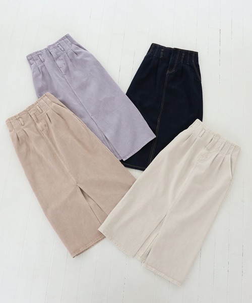 one after another NICE CLAUP（ワンアフターアナザーナイスクラップ）の「硫化スリットタイトスカート（スカート・レディース・パープル/ネイビー/アイボリー/ピンクベージュ・FREE）」の19枚目の写真