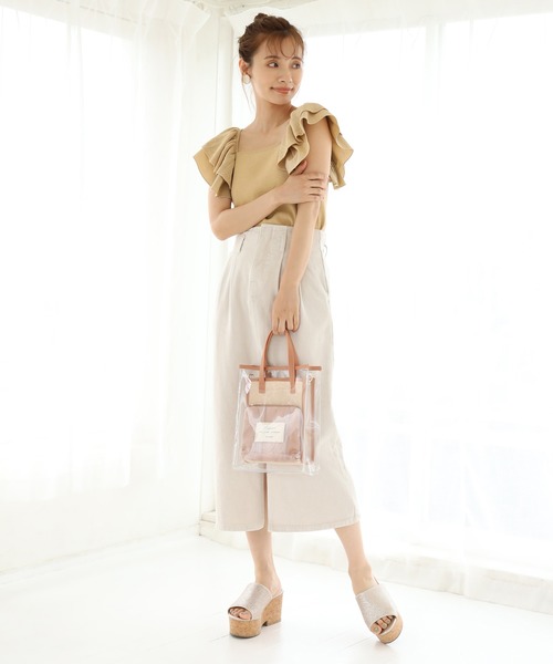 one after another NICE CLAUP（ワンアフターアナザーナイスクラップ）の「硫化スリットタイトスカート（スカート・レディース・パープル/ネイビー/アイボリー/ピンクベージュ・FREE）」の11枚目の写真