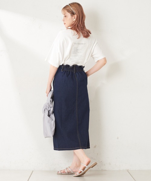 one after another NICE CLAUP（ワンアフターアナザーナイスクラップ）の「硫化スリットタイトスカート（スカート・レディース・パープル/ネイビー/アイボリー/ピンクベージュ・FREE）」の12枚目の写真