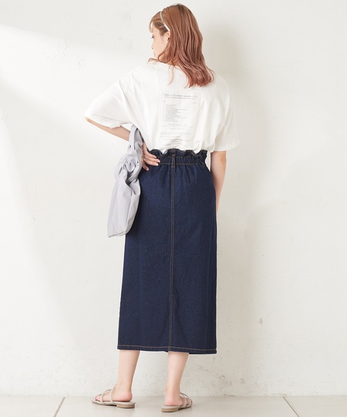 one after another NICE CLAUP（ワンアフターアナザーナイスクラップ）の「硫化スリットタイトスカート（スカート・レディース・パープル/ネイビー/アイボリー/ピンクベージュ・FREE）」の21枚目の写真