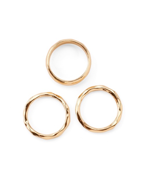 ANEMONE（アネモネ）の「クラフト調メタルリング[3本セット]（リング・レディース・シルバー/ゴールド・FREE）」の3枚目の写真