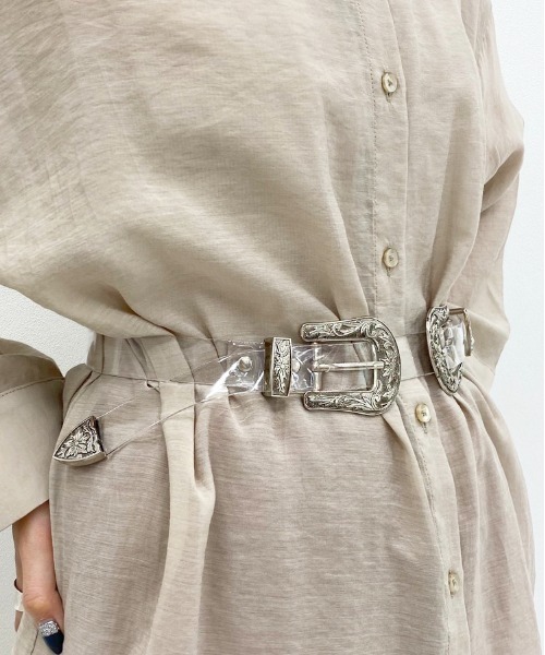 apres jour mignon(アプレジュールミニョン)の「【apresjour mignon×ARIAZ】クリアダブルバックルベルト(ベルト・レディース・その他・ONESIZE)」の2枚目の写真