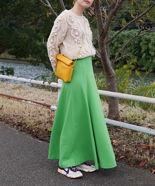 nimiru(ニミル)の「Aラインロングスカート(スカート・レディース・ブラック/ブルー/グリーン・M/L)」の2枚目の写真