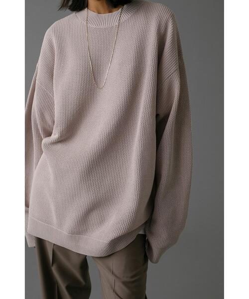 MONKEY TIME(モンキータイム)の「<monkey time> COTTON MESH MOCK NECK/メッシュニット(ニット/セーター・メンズ・ブラック/ライトピンク・S/M/L/XL)」の6枚目の写真