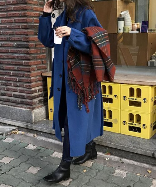 Doula Doula（ドゥーラドゥーラ）の「バックスリットロングコート（ダウンジャケット/コート・レディース・ブラック/グリーン/ブルー/ベージュ/ダークブラウン/キャメル/チャコールグレー・M/L）」の11枚目の写真