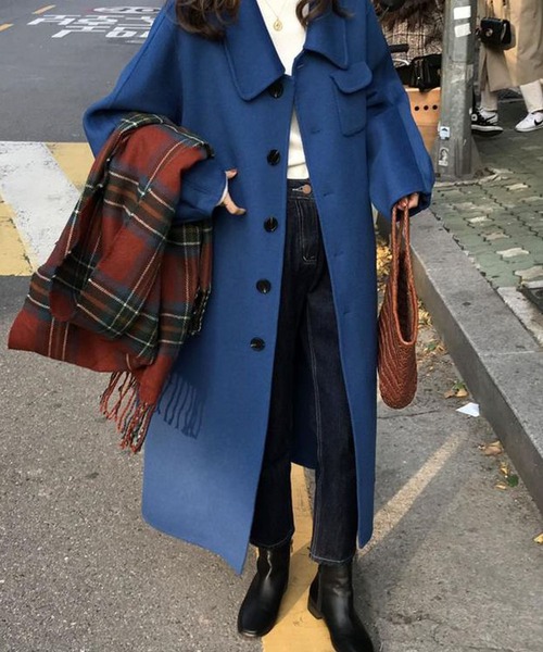 Doula Doula（ドゥーラドゥーラ）の「バックスリットロングコート（ダウンジャケット/コート・レディース・ブラック/グリーン/ブルー/ベージュ/ダークブラウン/キャメル/チャコールグレー・M/L）」の12枚目の写真