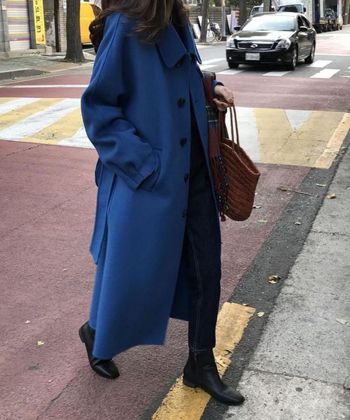 Doula Doula（ドゥーラドゥーラ）の「バックスリットロングコート（ダウンジャケット/コート・レディース・ブラック/グリーン/ブルー/ベージュ/ダークブラウン/キャメル/チャコールグレー・M/L）」の14枚目の写真