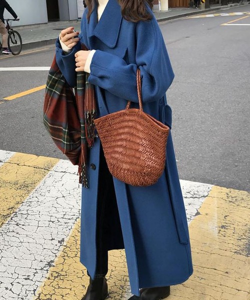 Doula Doula（ドゥーラドゥーラ）の「バックスリットロングコート（ダウンジャケット/コート・レディース・ブラック/グリーン/ブルー/ベージュ/ダークブラウン/キャメル/チャコールグレー・M/L）」の15枚目の写真