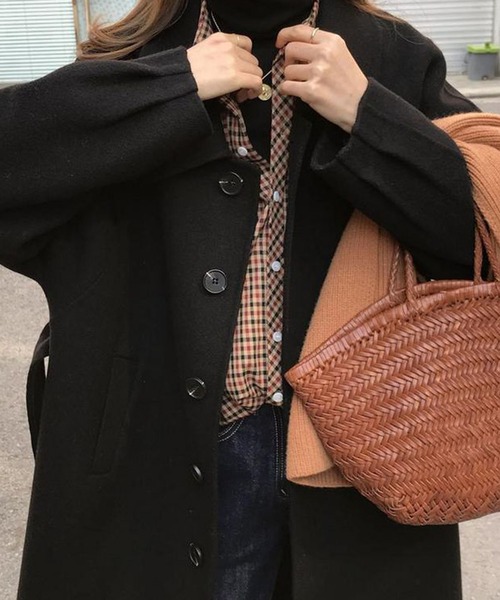 Doula Doula（ドゥーラドゥーラ）の「バックスリットロングコート（ダウンジャケット/コート・レディース・ブラック/グリーン/ブルー/ベージュ/ダークブラウン/キャメル/チャコールグレー・M/L）」の20枚目の写真