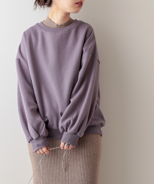 natural couture（ナチュラルクチュール）の「オトナめ袖ボリュームスウェット（Tシャツ/カットソー・レディース・アイボリー/スミクロ/ライトベージュ/ブルー/パープル・FREE）」の5枚目の写真