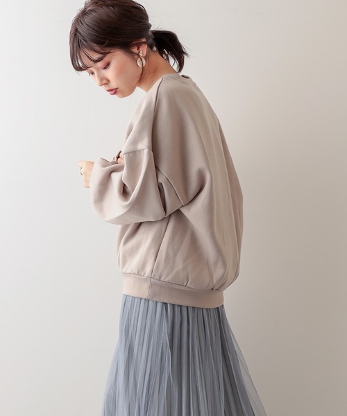 natural couture（ナチュラルクチュール）の「オトナめ袖ボリュームスウェット（Tシャツ/カットソー・レディース・アイボリー/スミクロ/ライトベージュ/ブルー/パープル・FREE）」の22枚目の写真