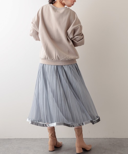 natural couture（ナチュラルクチュール）の「オトナめ袖ボリュームスウェット（Tシャツ/カットソー・レディース・アイボリー/スミクロ/ライトベージュ/ブルー/パープル・FREE）」の14枚目の写真