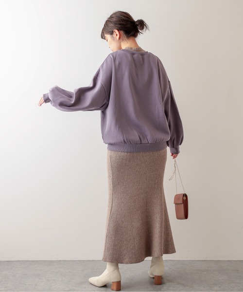 natural couture（ナチュラルクチュール）の「オトナめ袖ボリュームスウェット（Tシャツ/カットソー・レディース・アイボリー/スミクロ/ライトベージュ/ブルー/パープル・FREE）」の12枚目の写真