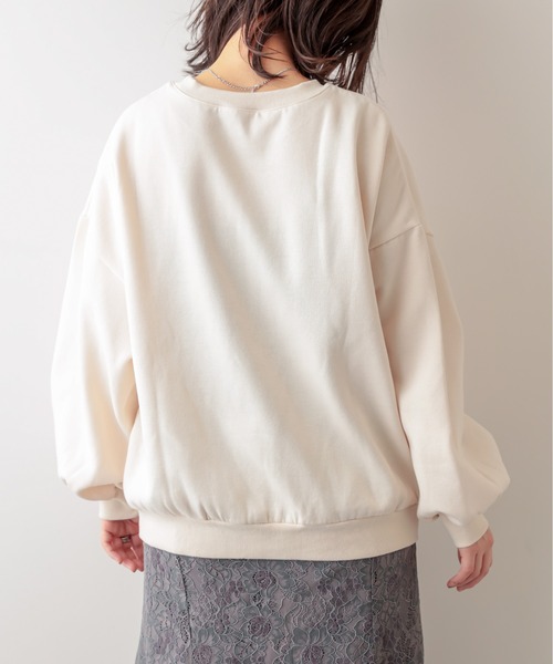 natural couture（ナチュラルクチュール）の「オトナめ袖ボリュームスウェット（Tシャツ/カットソー・レディース・アイボリー/スミクロ/ライトベージュ/ブルー/パープル・FREE）」の8枚目の写真