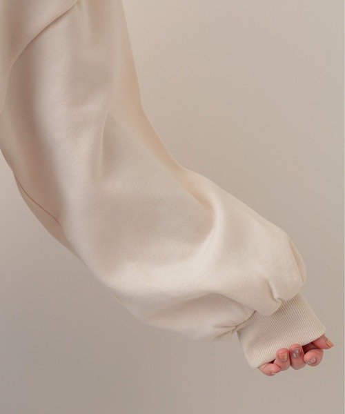 natural couture（ナチュラルクチュール）の「オトナめ袖ボリュームスウェット（Tシャツ/カットソー・レディース・アイボリー/スミクロ/ライトベージュ/ブルー/パープル・FREE）」の18枚目の写真