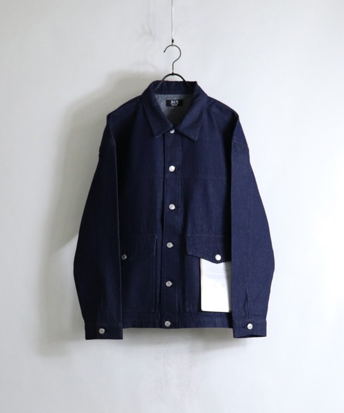 ILL'S(イルズ)の「ビッグシルエット デニムGジャン 【ILL'S】(ミリタリージャケット・メンズ・ホワイト/ベージュ/ブラック/インディゴブルー・M/L)」の9枚目の写真