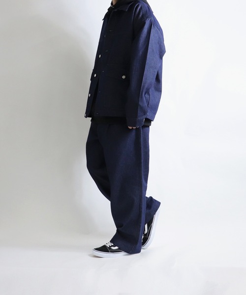 ILL'S(イルズ)の「ビッグシルエット デニムGジャン 【ILL'S】(ミリタリージャケット・メンズ・ホワイト/ベージュ/ブラック/インディゴブルー・M/L)」の14枚目の写真