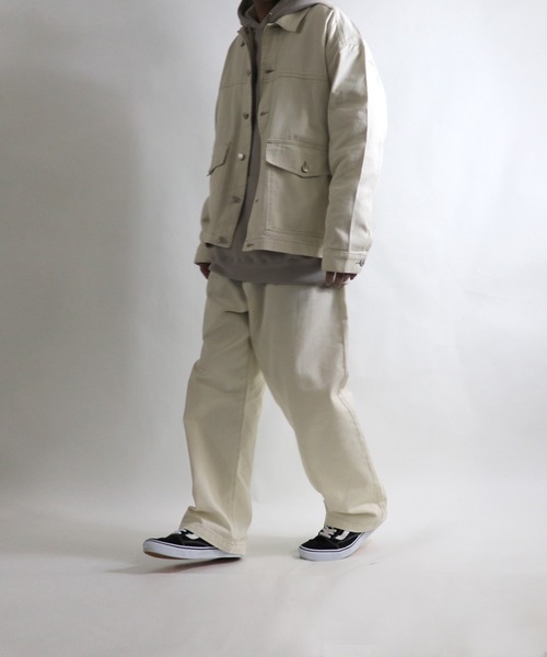 ILL'S(イルズ)の「ビッグシルエット デニムGジャン 【ILL'S】(ミリタリージャケット・メンズ・ホワイト/ベージュ/ブラック/インディゴブルー・M/L)」の11枚目の写真
