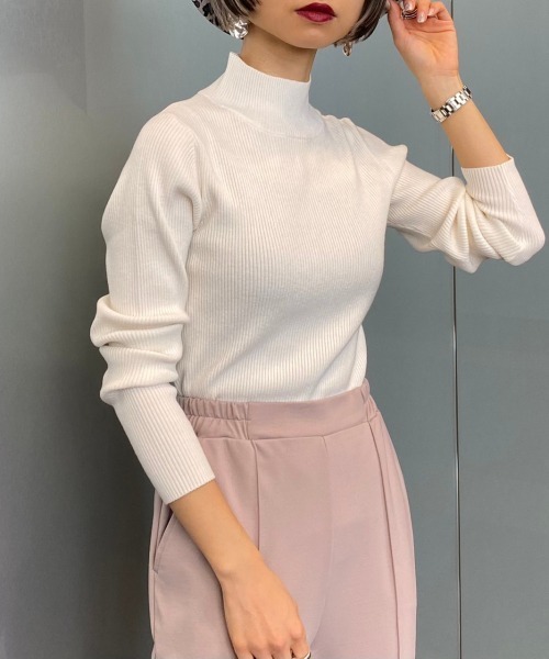 PAGEBOY（ページボーイ）の「リブハイネックニットロングスリーブ（ニット/セーター・レディース・ブラック/オフホワイト/モカ/ブルー系その他・FREE）」の13枚目の写真