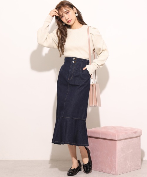 one after another NICE CLAUP（ワンアフターアナザーナイスクラップ）の「ラメ袖コンニット（ニット/セーター・レディース・モカ/オフホワイト/ブラック/ラベンダー・FREE）」の22枚目の写真