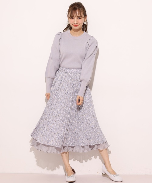 one after another NICE CLAUP（ワンアフターアナザーナイスクラップ）の「ラメ袖コンニット（ニット/セーター・レディース・モカ/オフホワイト/ブラック/ラベンダー・FREE）」の18枚目の写真