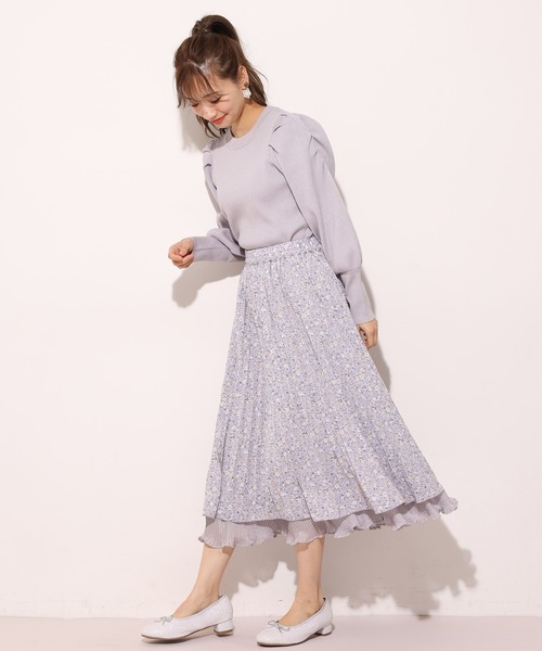 one after another NICE CLAUP（ワンアフターアナザーナイスクラップ）の「ラメ袖コンニット（ニット/セーター・レディース・モカ/オフホワイト/ブラック/ラベンダー・FREE）」の19枚目の写真