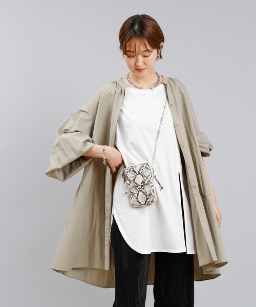 DouDou(ドゥドゥ)の「【新色追加】ティアード2WAYチュニックブラウス(シャツ/ブラウス・レディース・オフホワイト/カーキ/ブラック・FREE)」の3枚目の写真